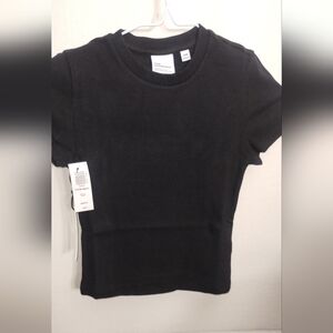 Stretch-rib cotton crewneck t-shirt